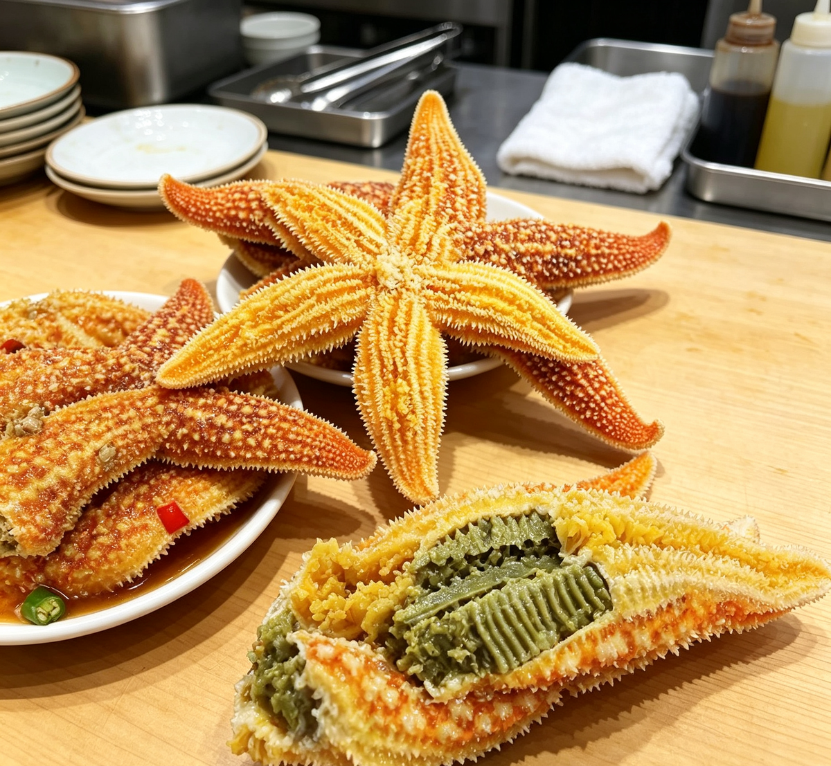 Golden Sea Star Delicacy: A Gourmet Feast for the Senses