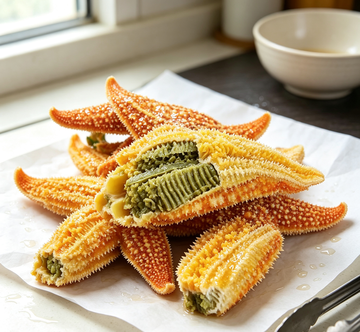 Golden Sea Star Delicacy: A Gourmet Feast for the Senses